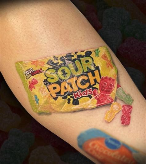 sour patch tattoo|Creative and Colorful Sour Patch Kids Tattoo Designs.